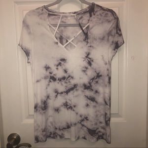 american eagle grey tie dye top